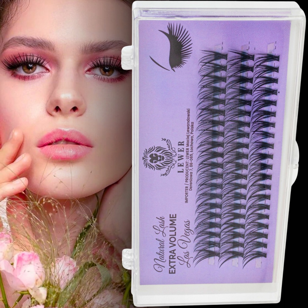 KĘPKI RZĘSY EYELASH Lewer Las Vegas EXTRA VOLUME 13mm NATURALNE JEDWABNE Typ jedwabne